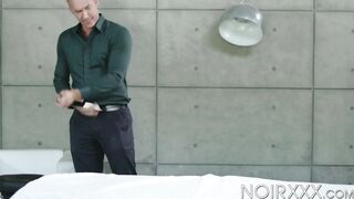 Masseuse Adrian Hart gets ass stretching after rimming Silver Steeles butt