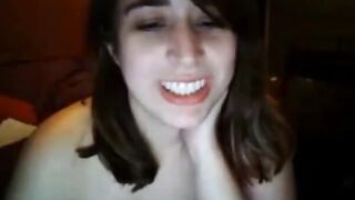 Huge Natural Tits Babe Rubbing Her Pussy