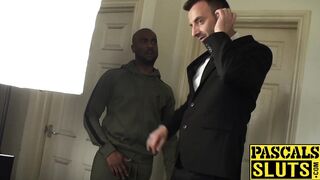 Extremely sexy sub ass destroyed in BDSM threesome