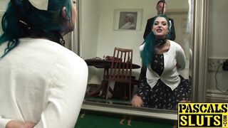 Extremely sexy sub ass destroyed in BDSM threesome