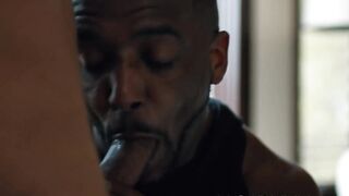 Sizzling hot Cesar Xes covered my dark face with his sticky white cum