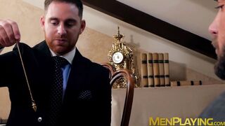 Classy businessmen seal the deal with cock in ass