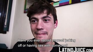 LatinoJuice.com - Beautiful boy Esteban gobbles my uncut cock and eats my sticky load