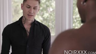 Sexy Zak Bishop having wild interracial fuck with DeAngelo Jackson