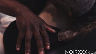 Dark skinned dudes DeAngelo Jackson and Jordan Jameson spend bareback time together