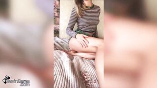 Adorable Bombshell Masturbate Soak Cunt and Intensive Orgasm