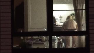 Nude bimbos Cooking Into The Kitchen