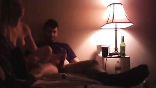 Topless sister jerks me off while watching Netflix