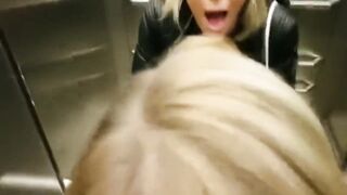Public Quickie inside Leather Jacket