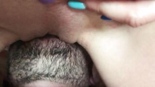 Jerking off his cock while sitting on his face