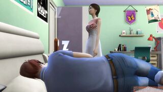 Korean Sister Fucks Sleeping Brother After Share Bed Waking Him