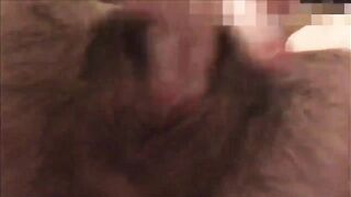 Unshaved MILF having fun with her turned on pussy
