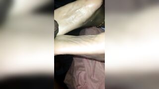Black Hottie CeCe Devils Pedicure With Big Soles Solejob