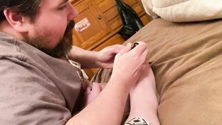 Getting my nails painted on my one of a kind toes