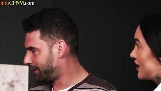 CFNM female domination instructs penis tugging student