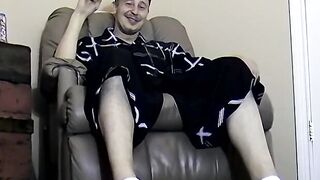 Young straight amateur jerks off solo after and interview