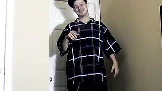 Young straight amateur jerks off solo after and interview