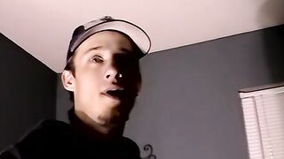 Handsome amateur jerking off his thick cock in kinky solo