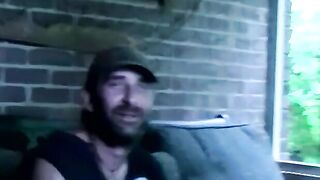 Fat amateur guy blows hairy cock and receives a big load