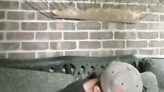 Fat amateur guy blows hairy cock and receives a big load