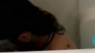 Fat amateur guy blows hairy cock and receives a big load