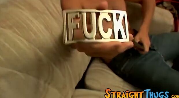 Hot looking straight dude jerking it off for the camera