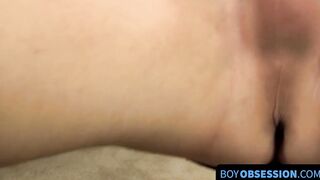 Skinny twink Jackson Miller jerks off while using toys on his ass