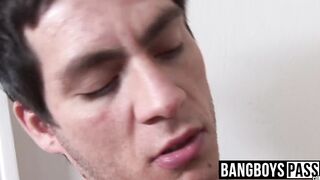 Young gay men having fun as they bareback in foursome