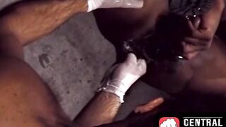 CentralFisting.com - Black gay's tight ass stretched by a massive dildo in hardcore p