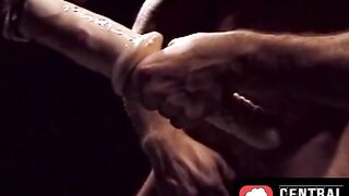 CentralFisting.com - Black gay's tight ass stretched by a massive dildo in hardcore p