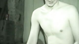 Cute amateur guy jerking off big dick and fucking sex doll