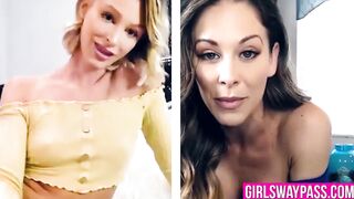 Cherie DeVille and Emma Hix have naughty fun on video chat