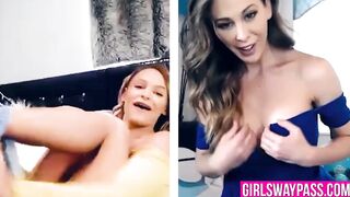 Cherie DeVille and Emma Hix have naughty fun on video chat
