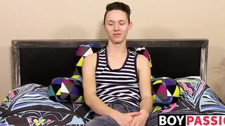 Interviewed and then asked to toy with his tight greasy ass