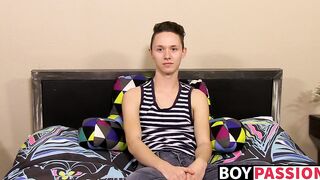 Interviewed and then asked to toy with his tight greasy ass