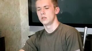 Softcore uncut cock jerking and smoking in the living room by horny Maxim