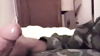 Big-Cock Blowjob in Naval Base: Amateur Military Boy Sucks and Swallows