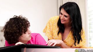Busty stepmom helps me with my homework