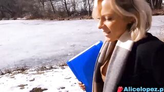 Curious student gets fucked in a car