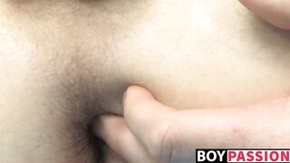 Kinky teenager Hayden jerking off after passionate anal play