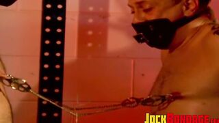 Bigg Pete and Dominik Mann are both tied in anguish with their nipples clipped