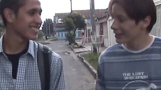 Hung latino twink ass bangs his friend and makes him cum
