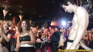 Aroused party babes deepthroat huge stripper dicks