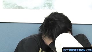 Nicky a wild gay teenager sucked before fucking a cute twink