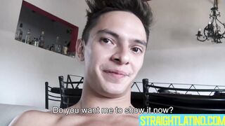 Attractive hottie Tincho chokes on my cock after I touch his god like body