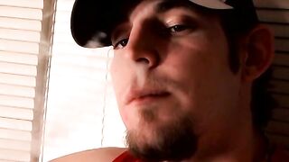 Horny straight stud Maxxx Pound released his load after a softcore jerking and smokin
