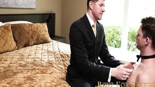 Suited Legrand Wolf doggystyled young twink Cole Blue in a hardcore anal fucking sess