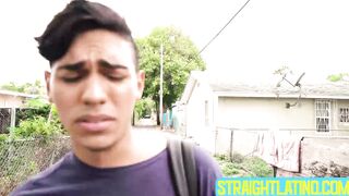 Straight guy Ariano maintains eye contact with me while he blows my big dick