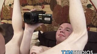 Twink amateurs Alex Kage and George Lincoln bareback and rim