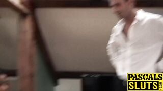 UK ebony Ellie dominated and cum sprayed by Pascal White
